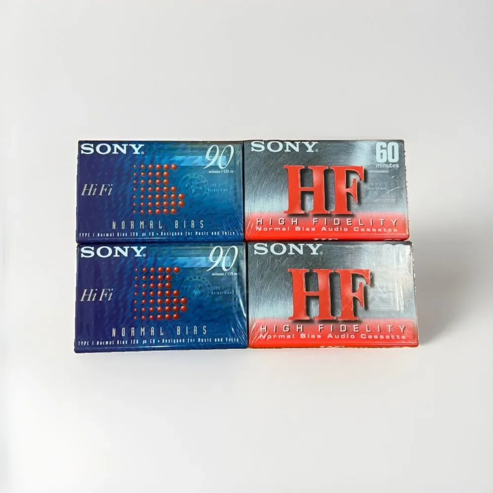 Sony HiFi Blank Audio Jewel Case Cassette Tape Lot 60 Min 90 Min Sealed Type I